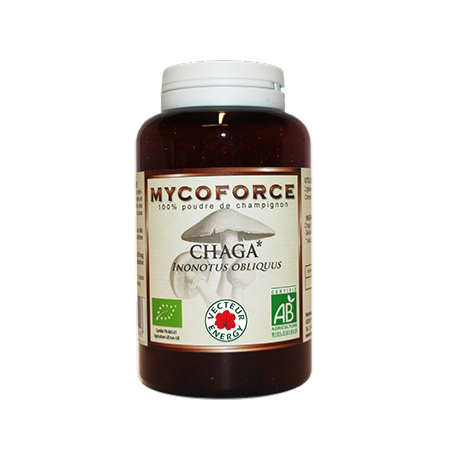 Chaga- 150 gélules - Bio* - Mycoforce - Poudre de champignon - Vecteur Energy
